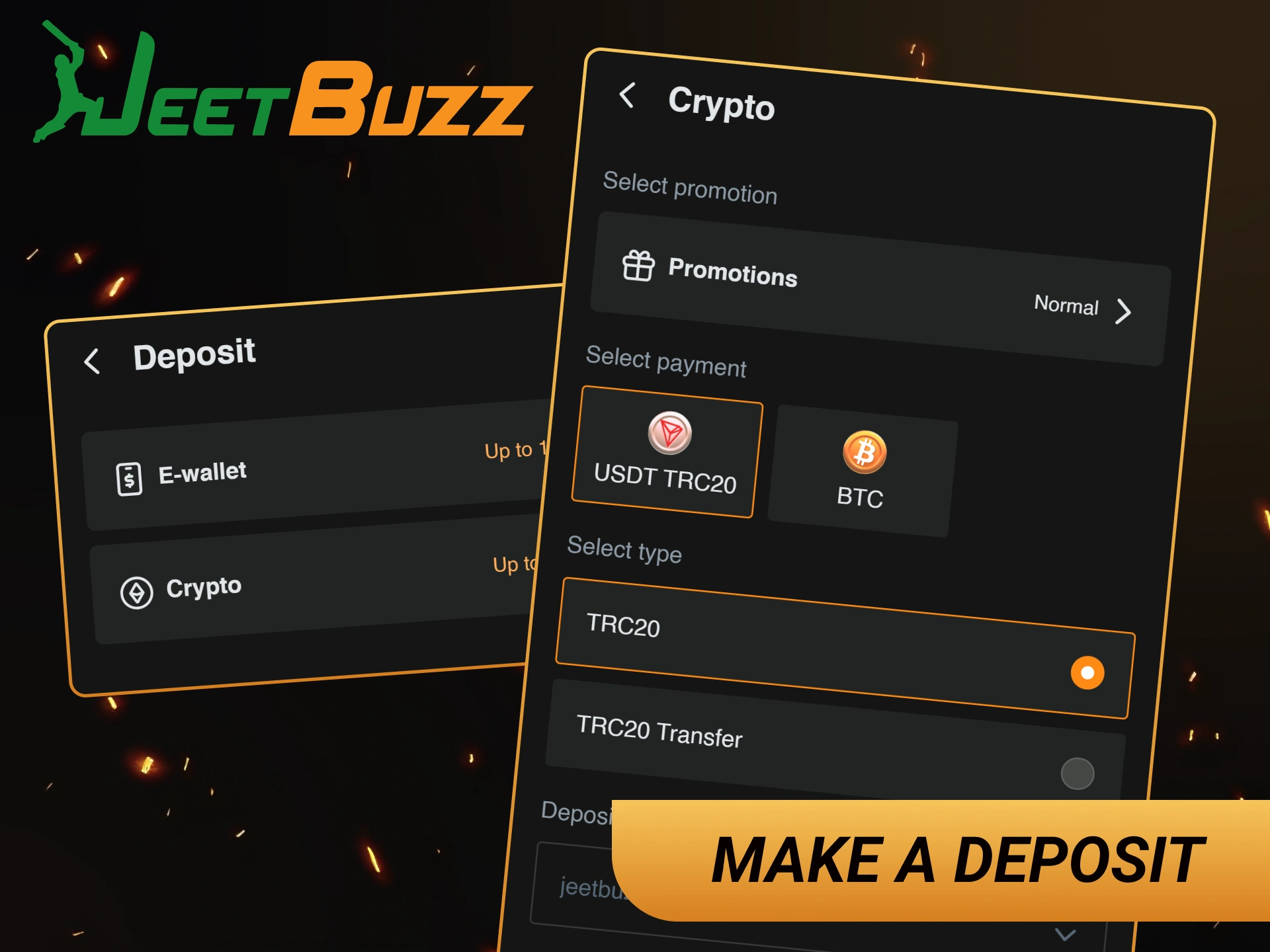 Make a deposit using the JeetBuzz app following those steps.