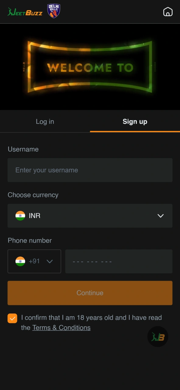 Join JeetBuzz by filling registration form at the official JeetBuzz app.